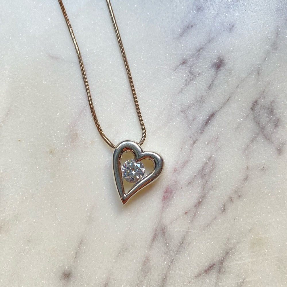 Source Unknown - Silver Y2K Heart Pendant